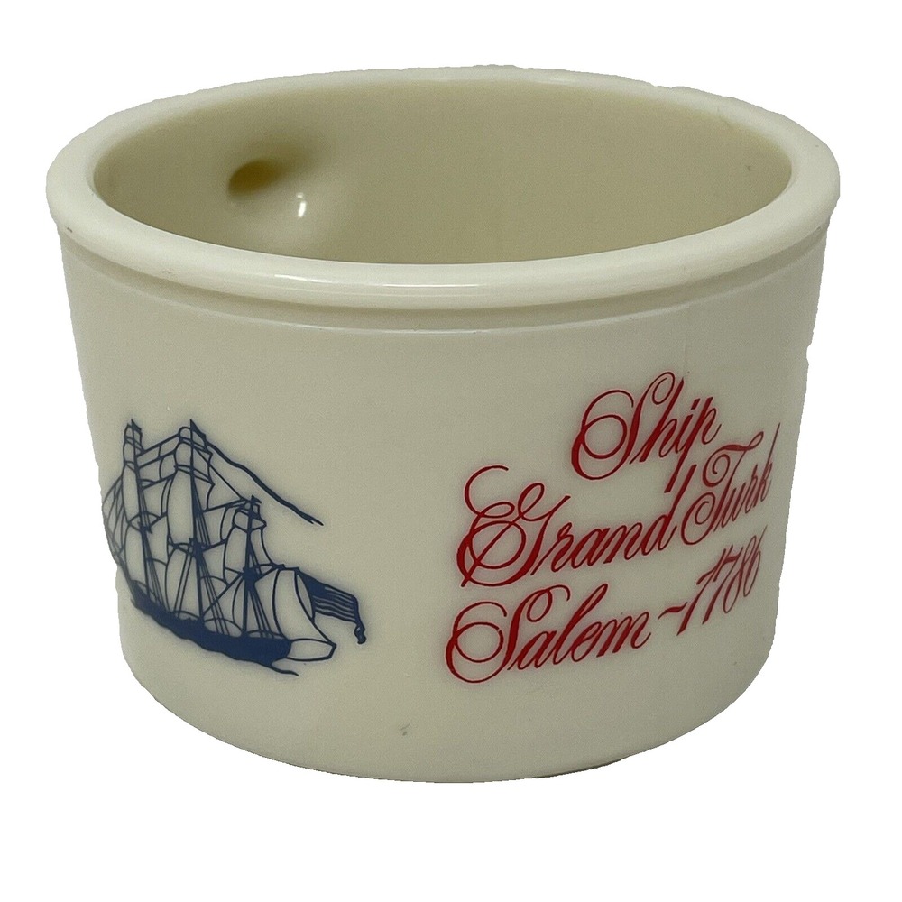 OLD‎ SPICE Shaving Mug Shulton Ship Grand Turk Salem 1786 Ever Ready Brush Vtg